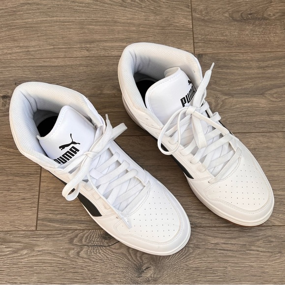 PUMA MENS REBOUND MID SNEAKER - WHITE / SIZE 12 - Picture 6 of 9